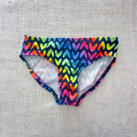 Lands' End Colorful Heart Bikini Bottoms EUC 8 - Picture 1 of 3